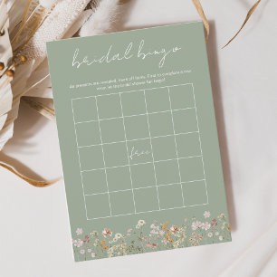 Invitación Flor de flores silvestres ducha de novia Bingo Boh