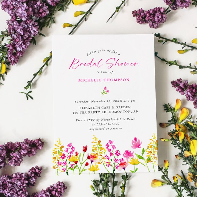 Invitación Flor de flores silvestres ducha de novia Boho eleg (Subido por el creador)
