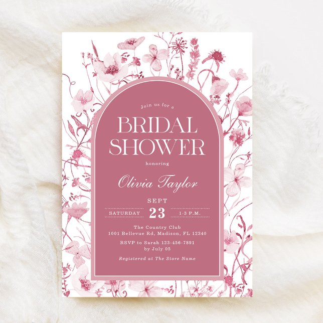 Invitación Flor de flores silvestres ducha de novia Rubor Flo (Subido por el creador)