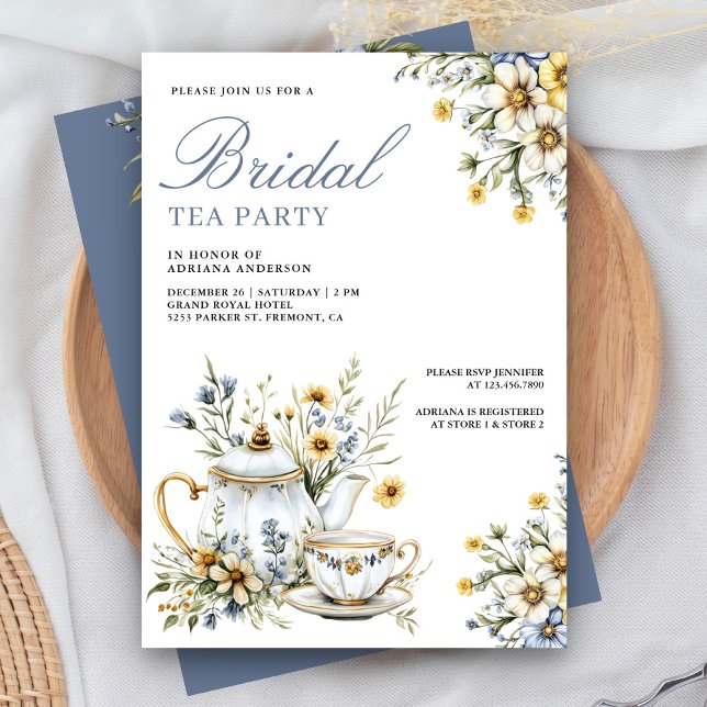 Invitación Flor de flores silvestres Fiesta de té QR Código d (Subido por el creador)