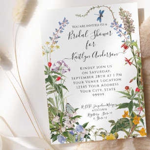 Invitación Flor de flores silvestres Floral y ducha de novia