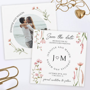 Invitación Flor de flores silvestres Guardar la foto de la fe