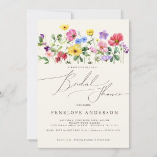Invitación Flor de flores silvestres Moda rústica Floral Boho