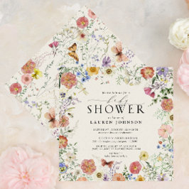 Invitación Flor de flores silvestres presionadas acuarela Flo