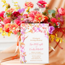 Flor de flores silvestres rosa y Naranja