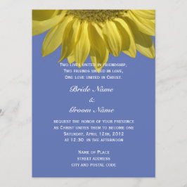 Invitación Flor de girasol de verano brillante boda cristiano