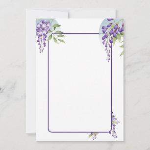 Invitación Flor de glicinia en blanco