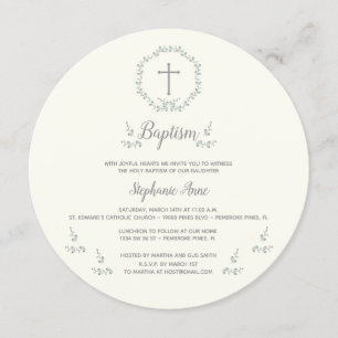 Invitación Flor de hoja azul y verde