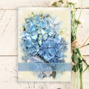 Invitación Flor de Hortensia Azul Brunch Post Boda
