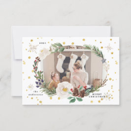 Invitación flor de invierno foto feliz de festividad