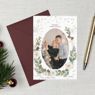 Invitación flor de invierno foto feliz de festividad