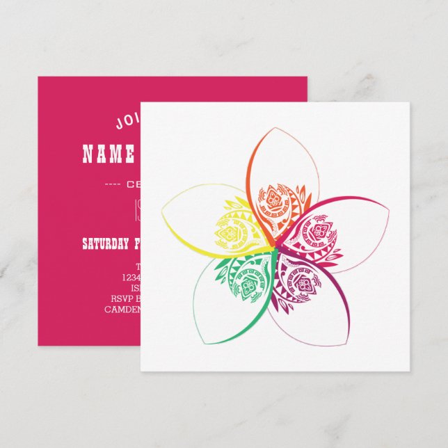 Invitación flor de isla (Anverso / Reverso)