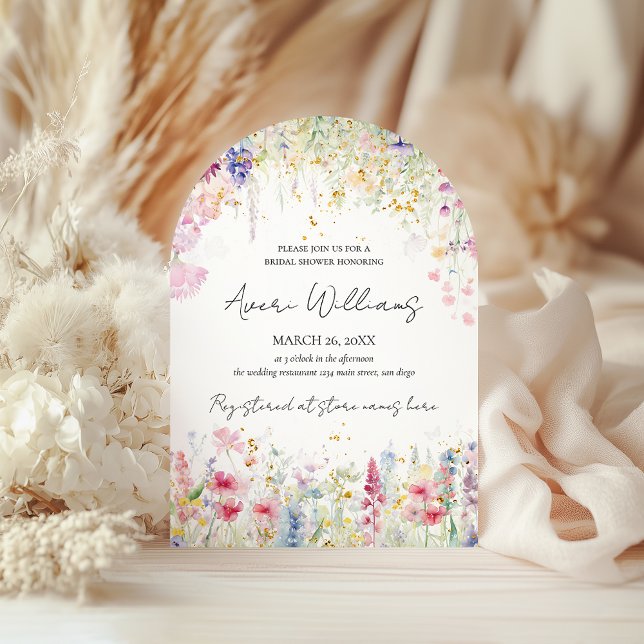 Invitación Flor de jardín acuarela moderna Boho Bridal Shower (Subido por el creador)