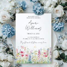 Invitación Flor de jardín acuarela moderna Boho Bridal Shower