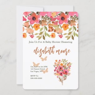 Invitación Flor De Jardín Rosa Y Melocotón