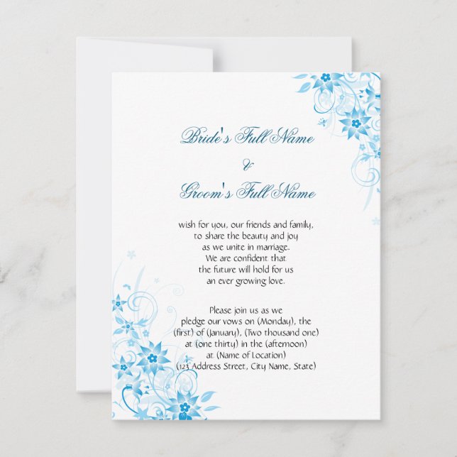 Invitación Flor de la estrella azul (Anverso)