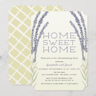 Invitación Flor de lavanda estriba Fiesta de calentamiento de