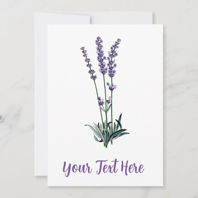 Invitación Flor de lavanda veneciana personalizada (Anverso)