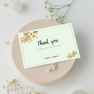 Invitación Flor de lirio blanco verde de marfil de oro Gracia