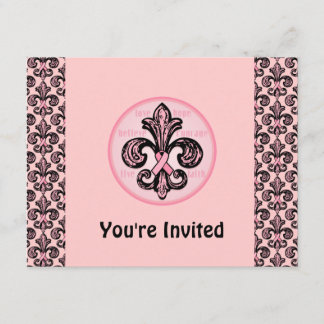 Invitación Flor de lis rosada de la cinta