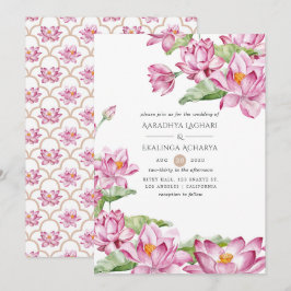 Invitación Flor de Loto Acuarela Boda India