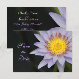 Invitación Flor de Loto Púrpura Boda Save the Date