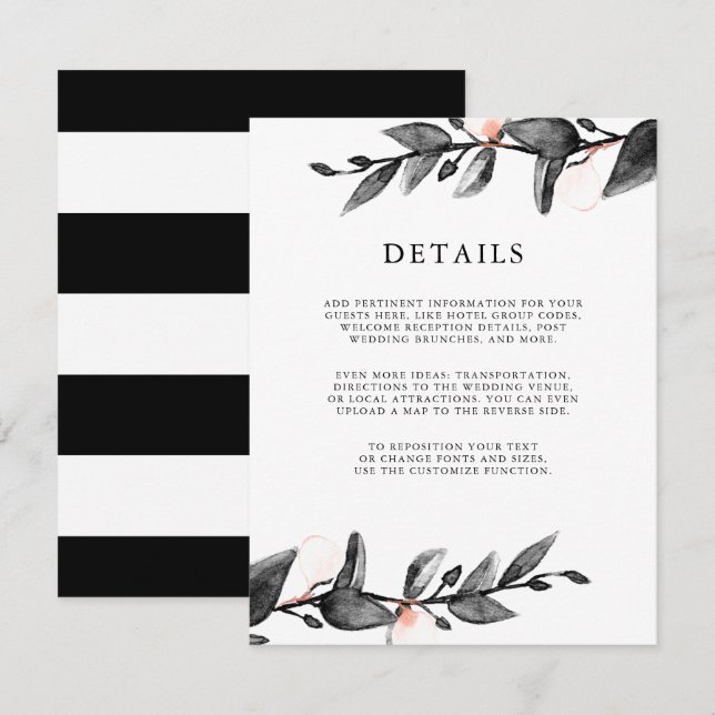 Invitación Flor de luna | Alojamiento de detalles de invitado (Anverso / Reverso)