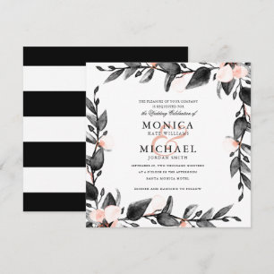 Invitación Flor de luna   boda botánico moderno