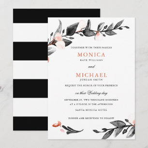Invitación Flor de luna   boda botánico moderno