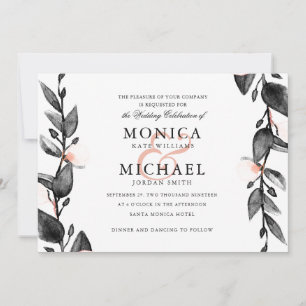 Invitación Flor de luna   boda botánico moderno