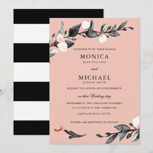 Invitación Flor de luna   boda botánico moderno