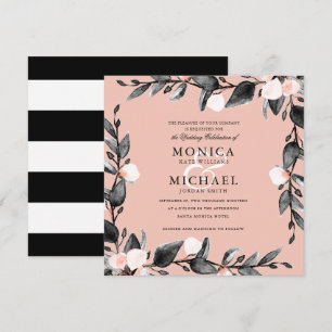 Invitación Flor de luna   boda botánico moderno rosa