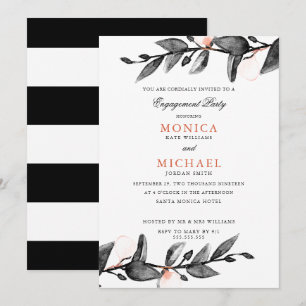 Invitación Flor de luna   Parte de compromiso boda