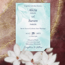 Invitación Flor de magnolia etérea, Boda
