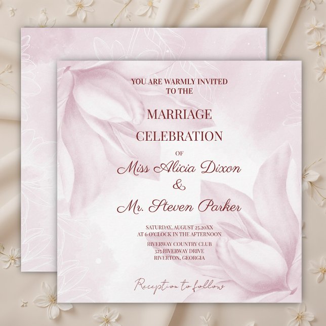 Invitación Flor de magnolia etérea, Boda (Subido por el creador)
