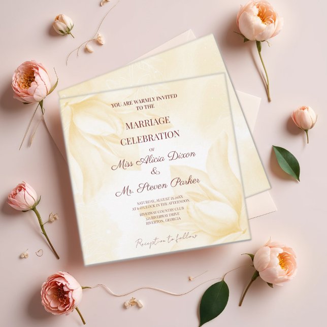 Invitación Flor de magnolia etérea, Boda (Subido por el creador)
