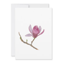 Flor de Magnolia pintada a mano con acuarela