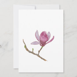 Invitación Flor de Magnolia pintada a mano con acuarela