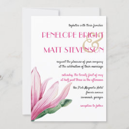 Invitación Flor de magnolia rosa en Boda de sangre