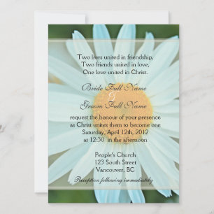 Invitación Flor de margarita blanca pura boda cristiana