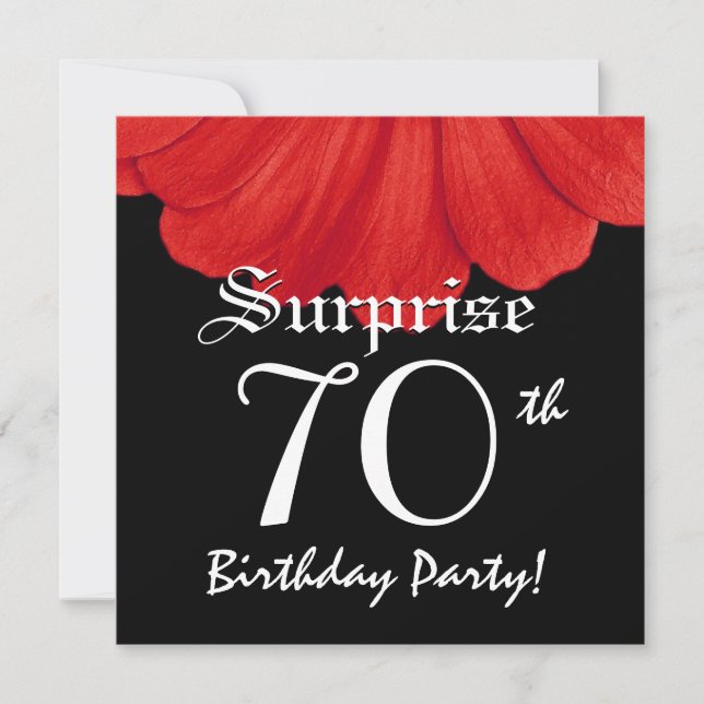 Invitación Flor de margarita elegante por 70 años sorpresiva (Anverso)
