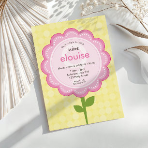 Invitación FLOR DE MARGARITA moderna vintage bonita cumpleaño
