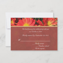 Invitación Flor de margarita naranja RSVP boda