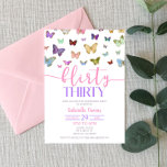 Invitación Flor de mariposa de color Flirty Treinta y Treinta<br><div class="desc">Este es un colorido tema mariposa temática coqueta treinta y treinta cumpleaños Fiesta Invite. fiesta púrpura rosa b-day,  mariposas invitaciones fiesta bday,  invitaciones de cumpleaños 30,  ,  cumpleaños de niñita,  cumpleaños para un chica,  cumpleaños para chicas</div>