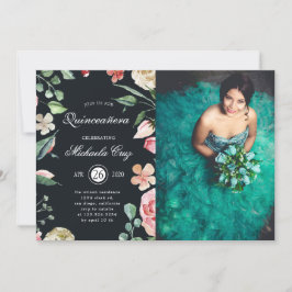 Invitación Flor de media noche floral Quinceanera