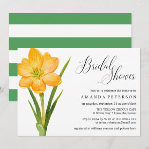 Invitación Flor de moda amarillo CROCUS boda ducha de novia