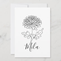 Flor de nacimiento de crisantemo personalizada en 
