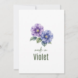 Invitación Flor de nacimiento de violeta de febrero acuarela