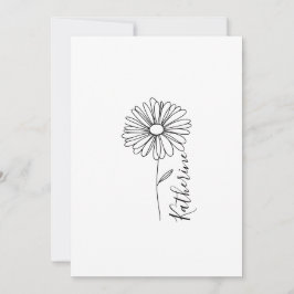 Invitación Flor de nacimiento personalizada abril margarita