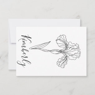 Invitación Flor de nacimiento personalizada de febrero iris